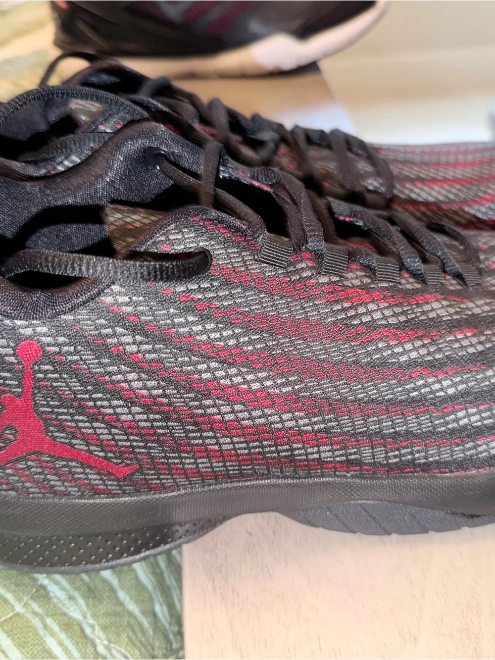 Jordan Men’s Black and Red Athletic Sneakers